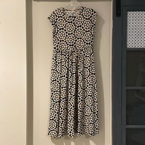 Boden black w/white and yellow flowers maxi dress